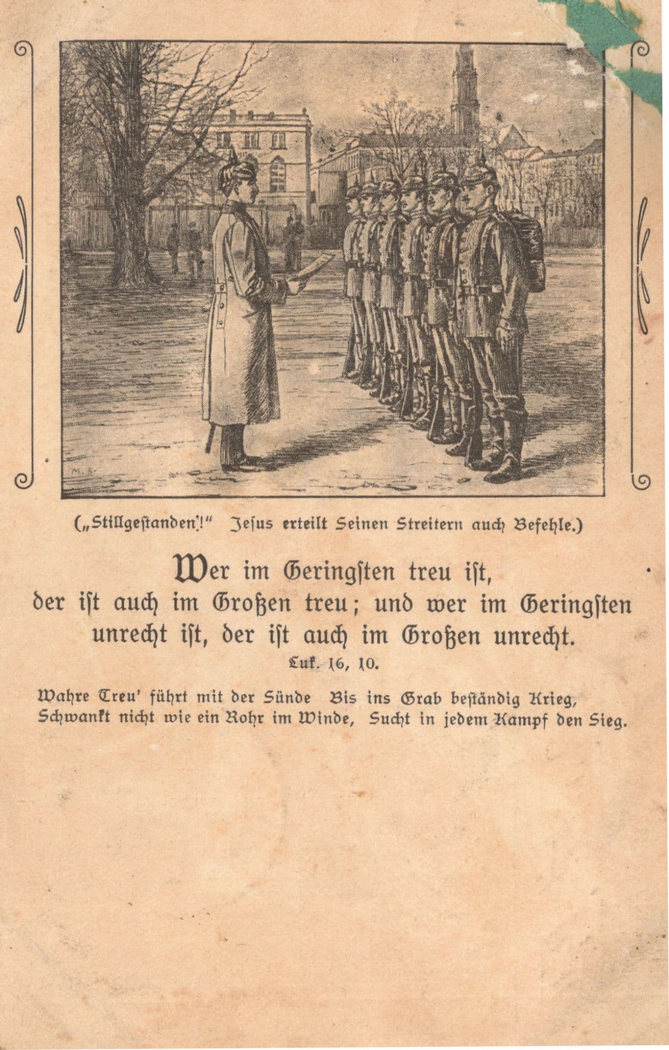 German Military Parade Inspection WW1 Sent By Soldier War Postcard