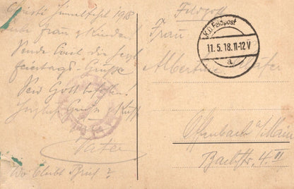 German Military Parade Inspection WW1 Sent By Soldier War Postcard