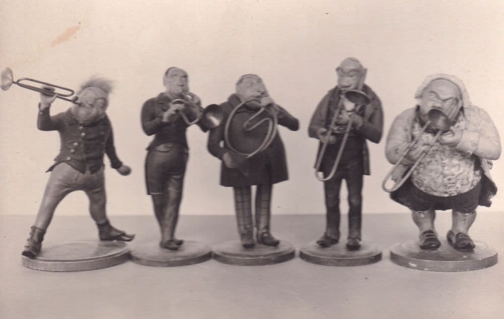 German Musical Group Of Statues Museum Antique Postcard