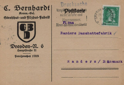 German Old Straw Hats  Dresden Berlin Exhibition Stand Director Signed Postcard