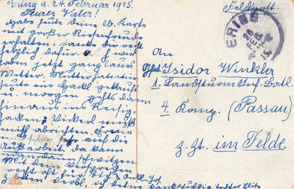 German Reunites With Family 1915 Sent By Ering Soldier WW1 Postcard
