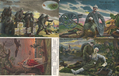 German Soldier Bomb Damage Injured 4x Sent By WW1 Soldier Postcard s
