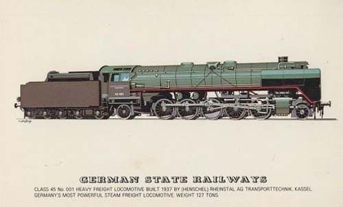 German State Railways Henschel Rheinstal Freight Locomotive Train Postcard
