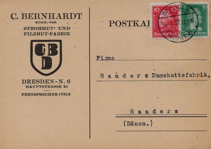 German Straw Hats Dresden Summer Fashion Samples Director Signed Postcard