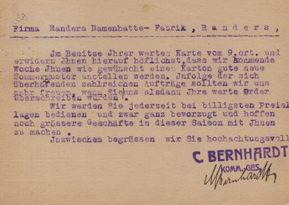 German Straw Hats Dresden Summer Fashion Samples Director Signed Postcard