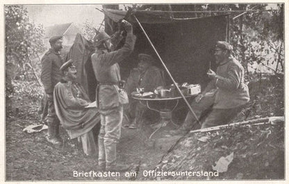 German WW1 Army Briefkasten Breakfast Officers Dugout Sent By Soldier Postcard