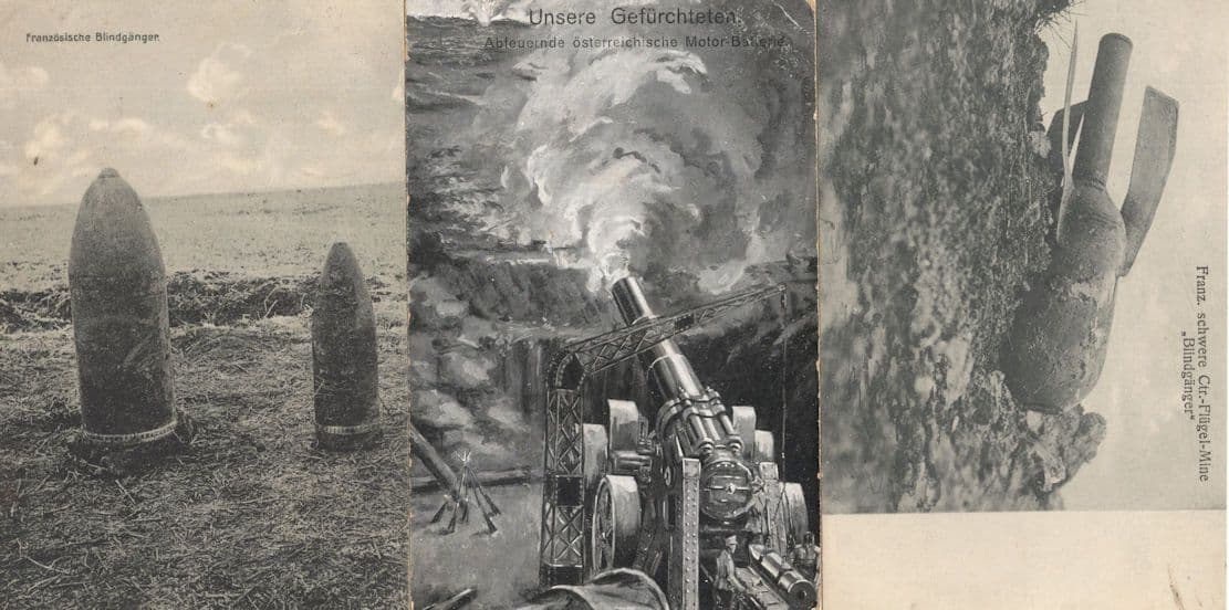 German WW1 Artillery 3x Old War Postcards incl Sent By Soldier