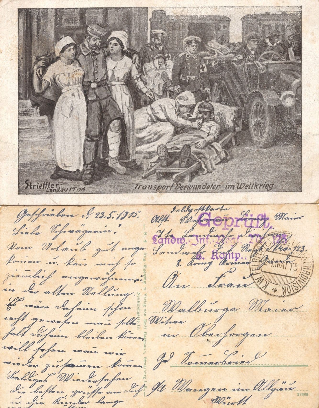 German WW1 Hospital Military Nurses Sent By Soldier War Mainz 2x Postcard