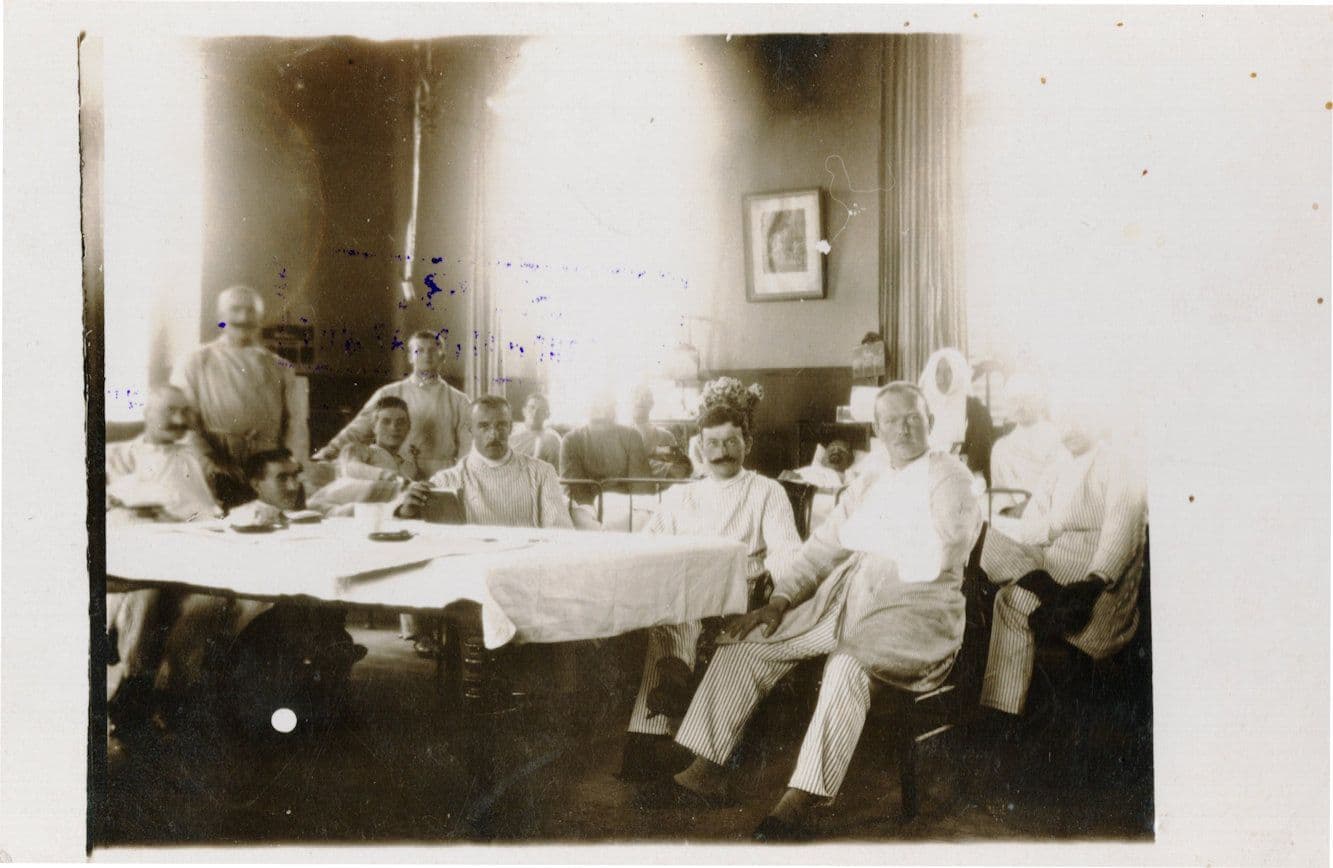 German WW1 Hospital Wounded Soldier 1916 Real Photo Postcard & Signed War Message