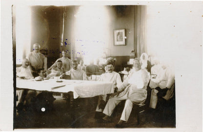 German WW1 Hospital Wounded Soldier 1916 Real Photo Postcard & Signed War Message