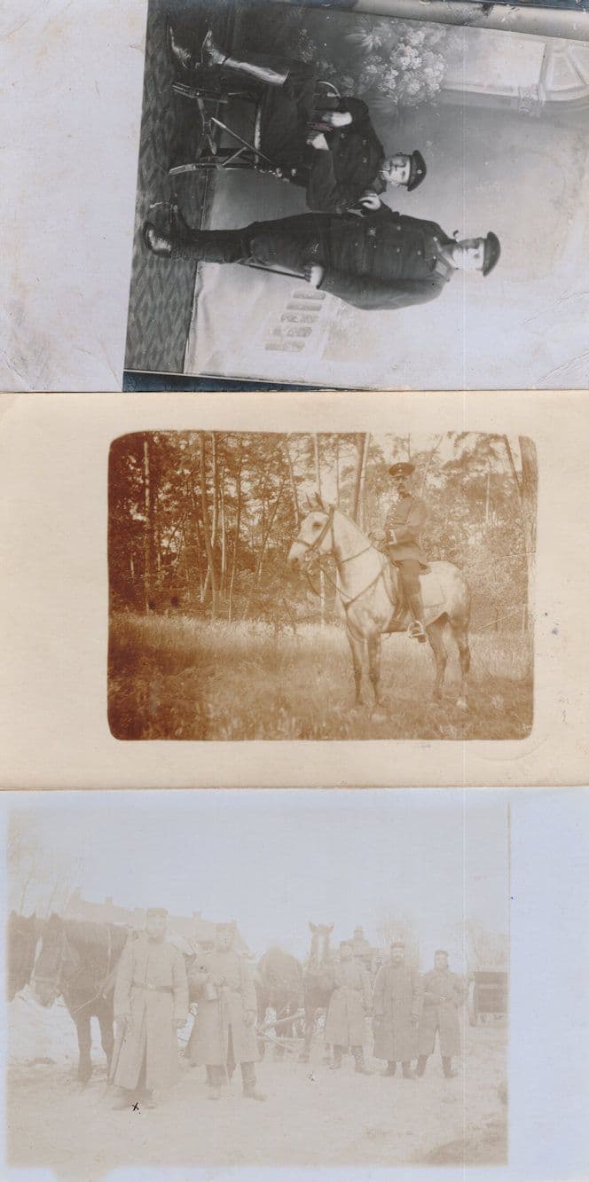 German WW1 Soldier Photo War 3x Postcards & Signed Soldier Messages