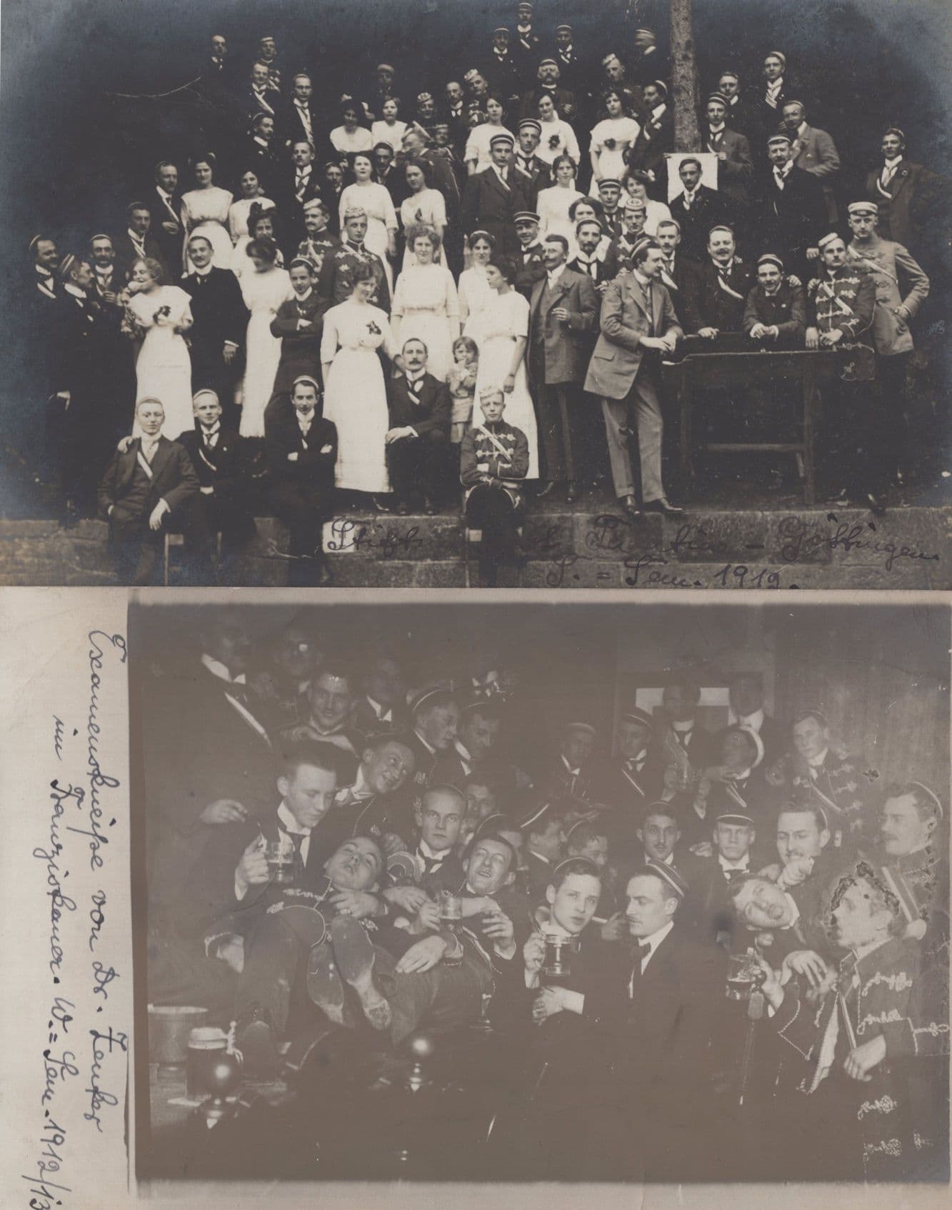 Germany Military Cadets Drunk 1912 Party 2x Antique Postcard s