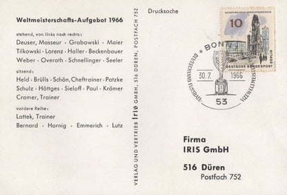 Germany World Cup 1966 Rare Football Team First Day Cover