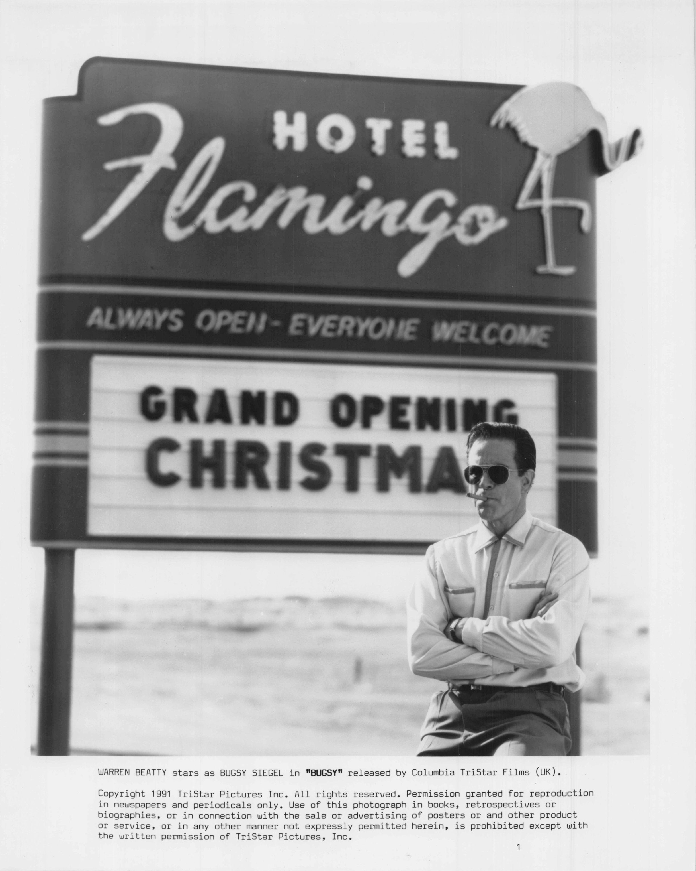 Bugsy Warren Beatty at Hotel Flamingo 10x8 1991 Press Film Launch Photo