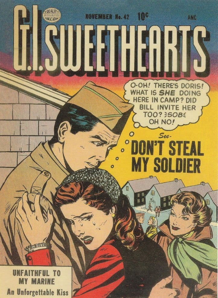 GI Sweethearts 1950s Military Love Comic Dont Steal My Soldier Postcard