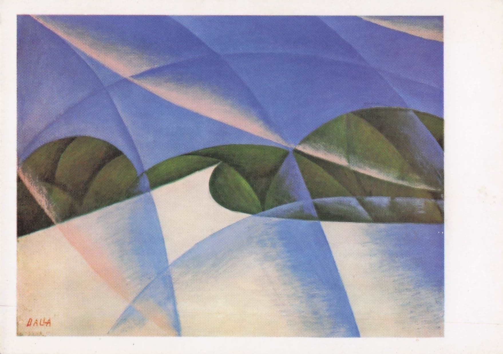 Giacoma Balla Abstract Speed The Car Has Passed Painting Postcard
