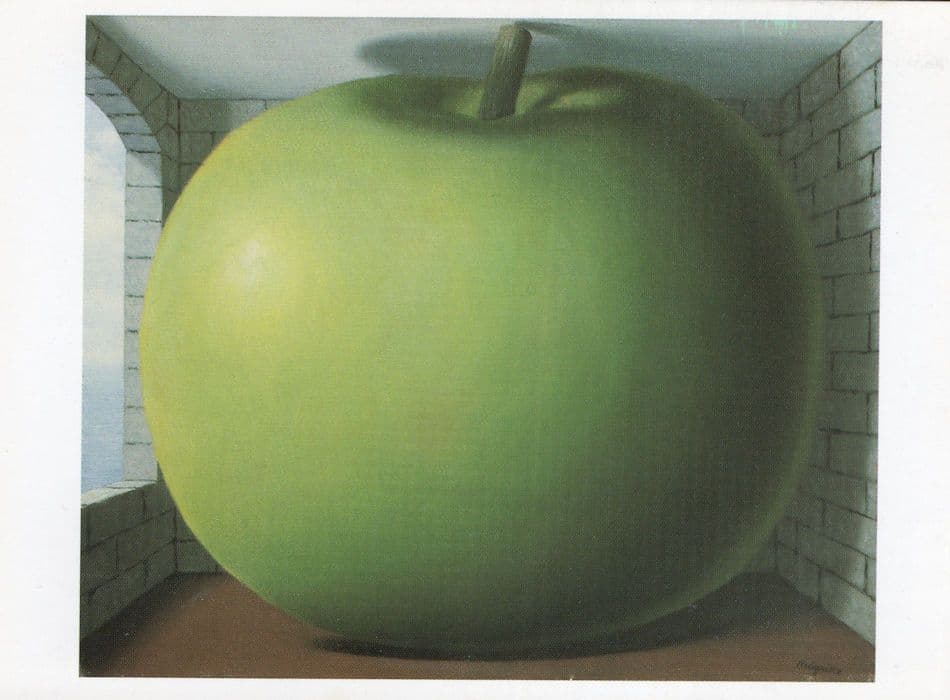 Giant Apple Growing In Room French Rare Painting Postcard