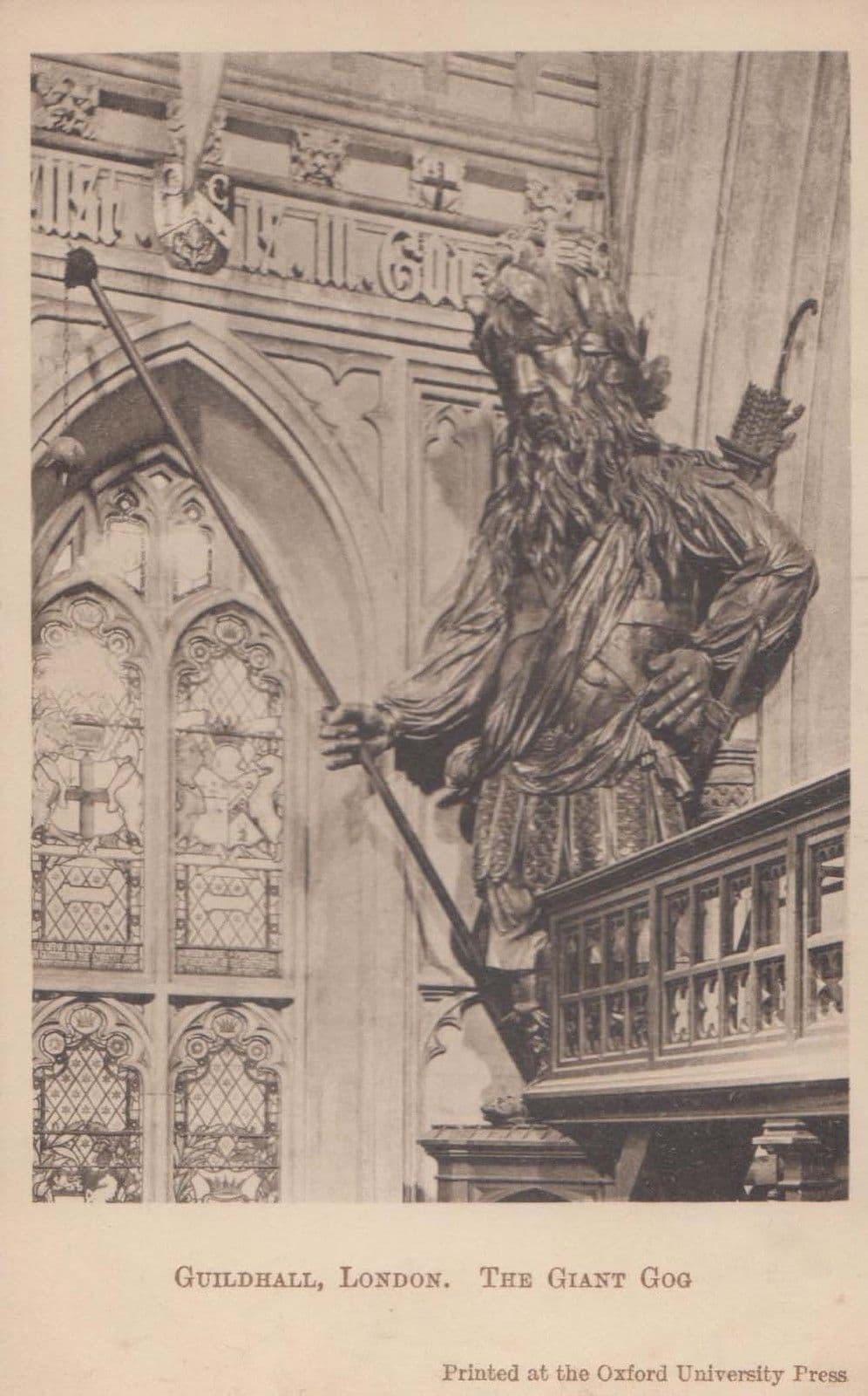 Giant Gog Guildhall Roman Brutus Mythology Legend Antique London Old Postcard
