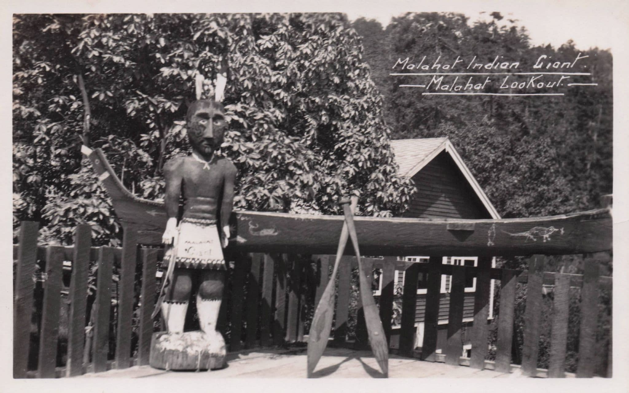 Giant Malahat Lookout Indian Canada Antique Real Photo Postcard