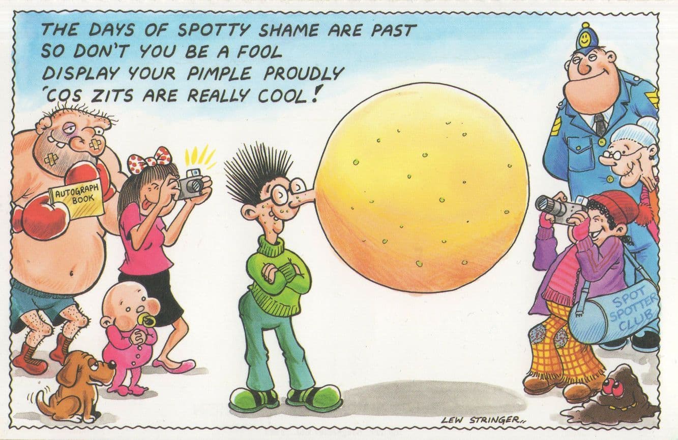 Giant Nose Zit Policeman Camera Oink Adult Comic Magazine Postcard