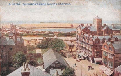 Giant Roof Advertising Sign For Billiard Hall Southampton Old Postcard