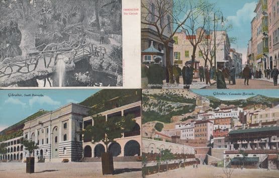 Gibraltar South Casemates Barracks Cascade Waterport Street 4x Postcard s