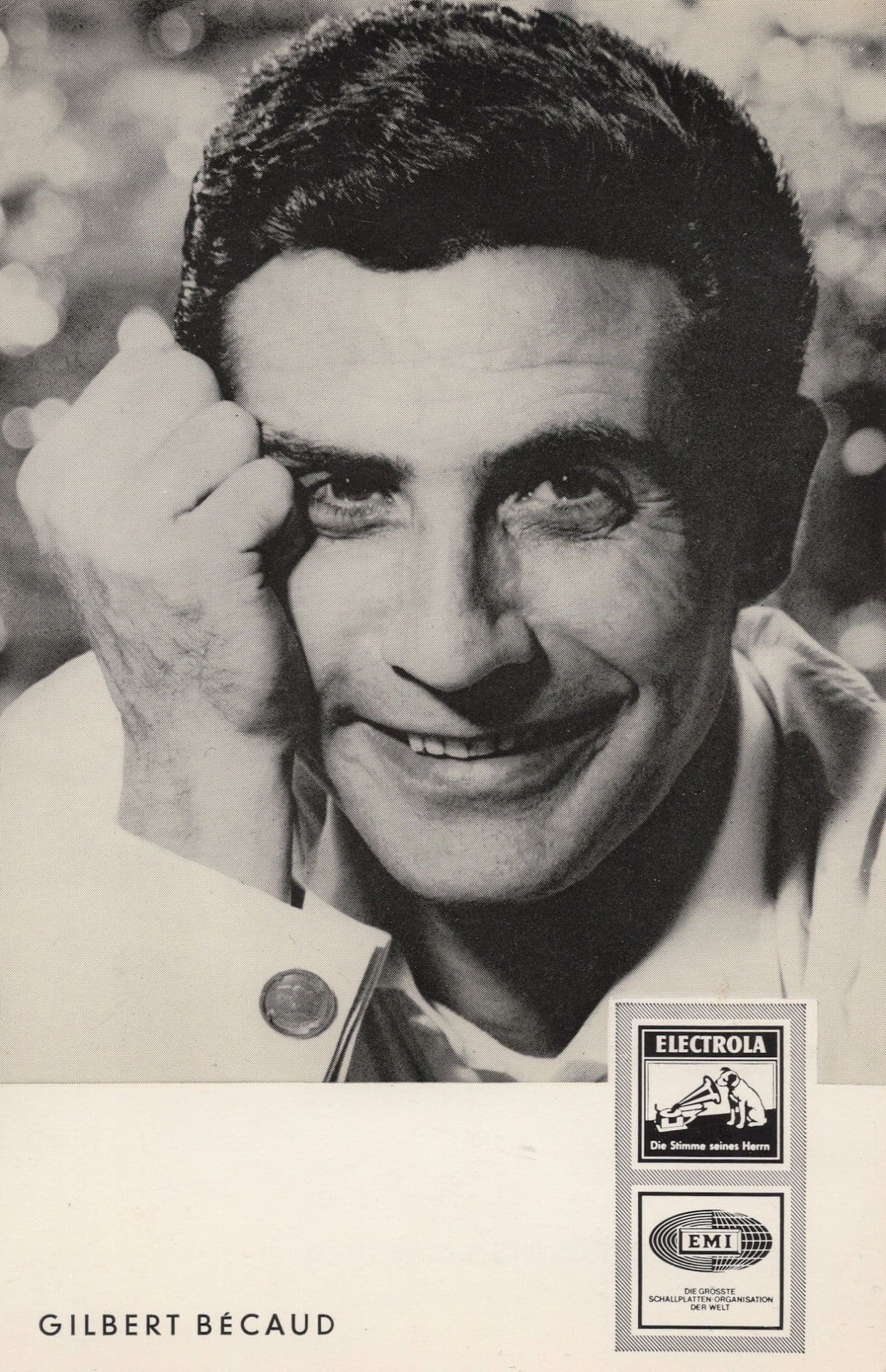 Gilbert Becaud French Singer HMV EMI German Discography Photo Card
