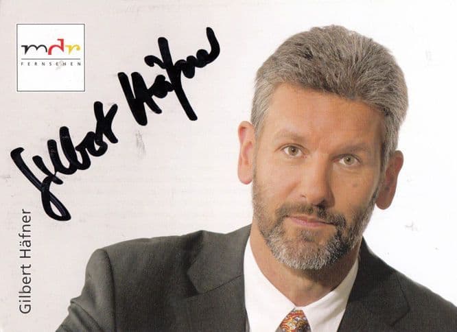Gilbert Hafner Famous MDR Fernsehen German TV Presenter Hand Signed Card Photo