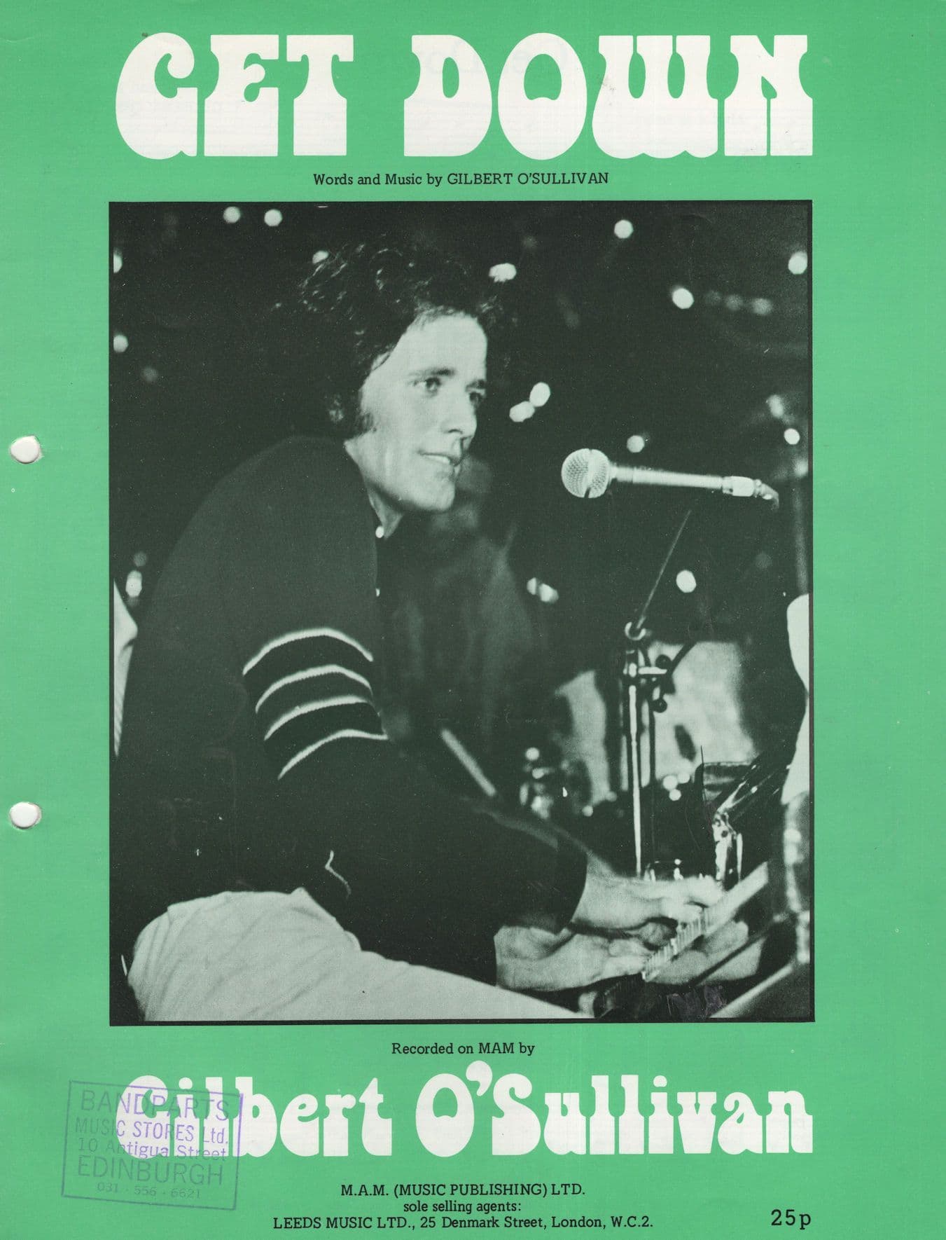 Gilbert O'Sullivan Get Down Sheet Music