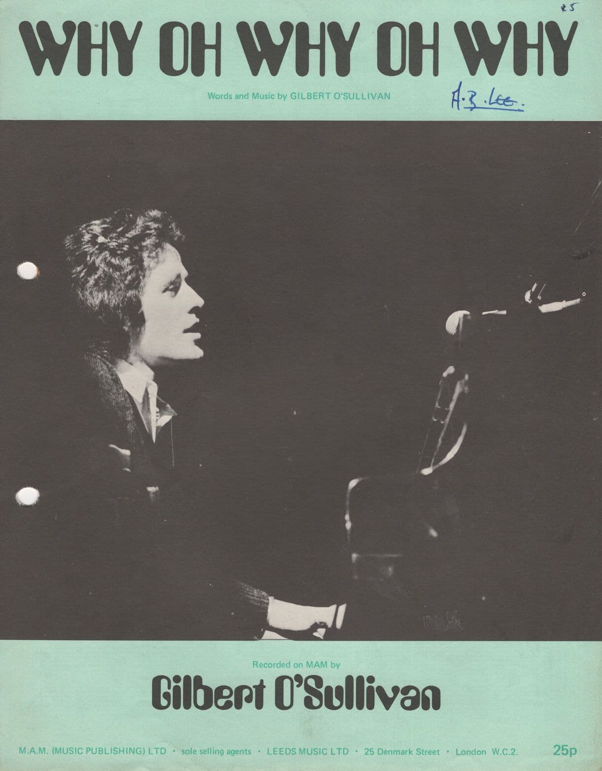 Gilbert O'Sullivan Why Oh Why Sheet Music