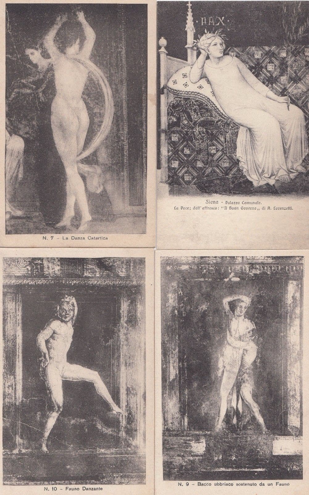 Gimagnano 4x Antique Fauno Danzante Dancer Italian Old Painting Postcard s
