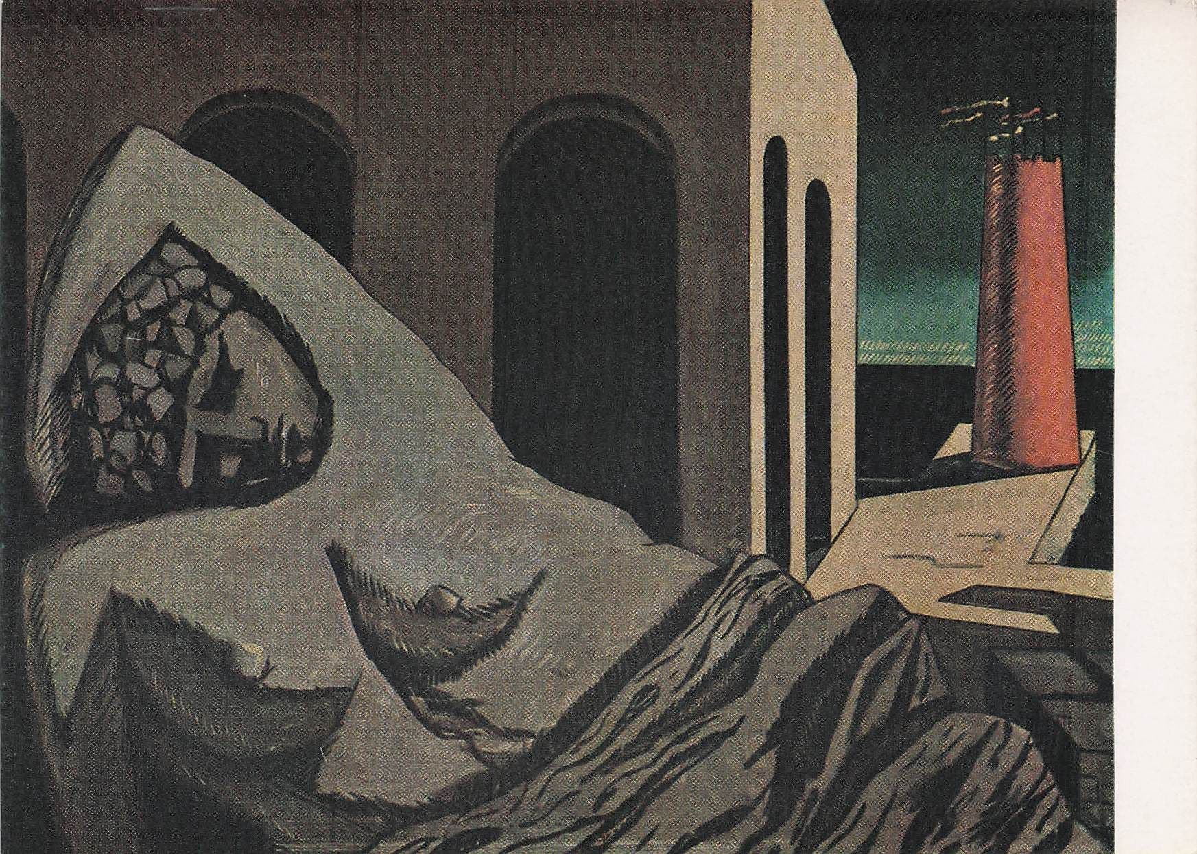 Giorgio De Chirico Die Schweigende Statue Painting Postcard