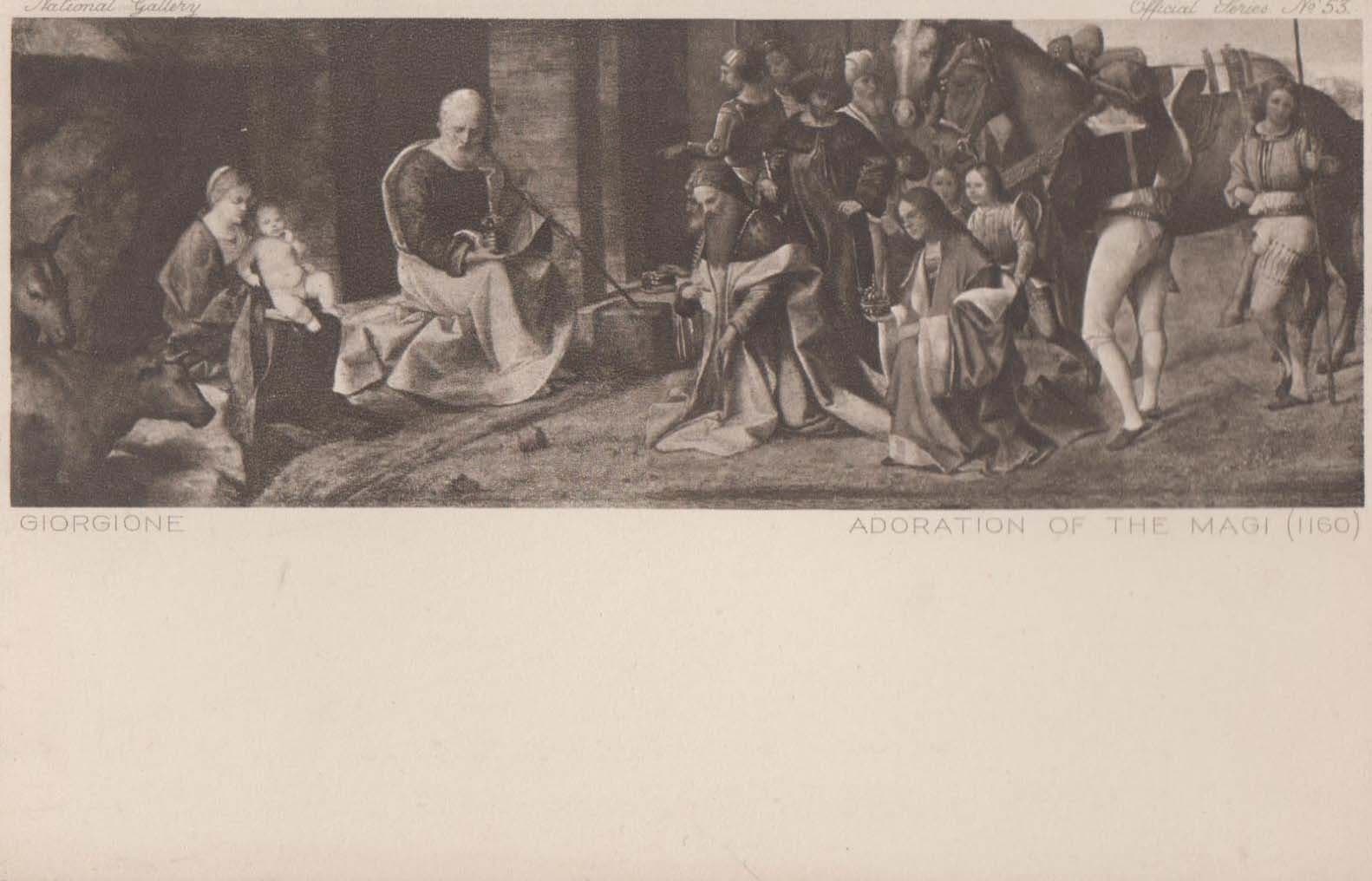 Giorgione Adoration Of The Magi Painting Antique Postcard