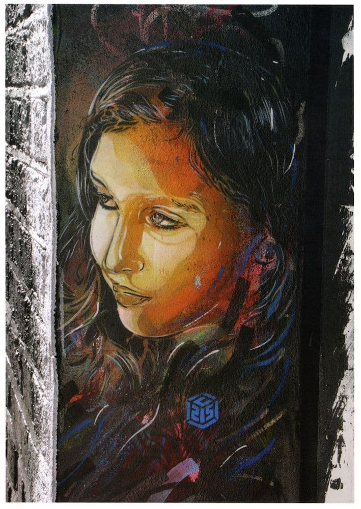 Girl Crying In London Street Romantic Art Wall Graffiti Painting Postcard