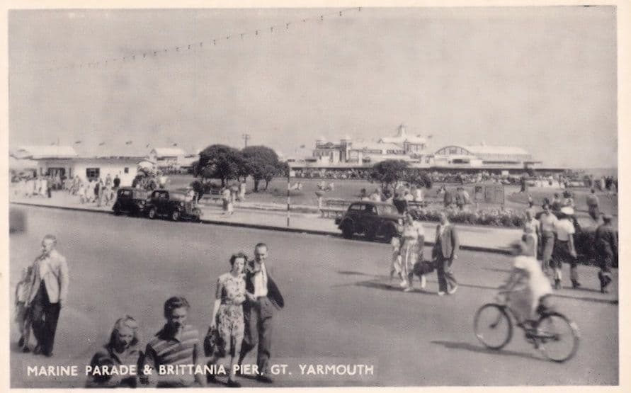 Girl Dashing On Bicycle Speeding Through Great Yarmouth Real Photo Postcard