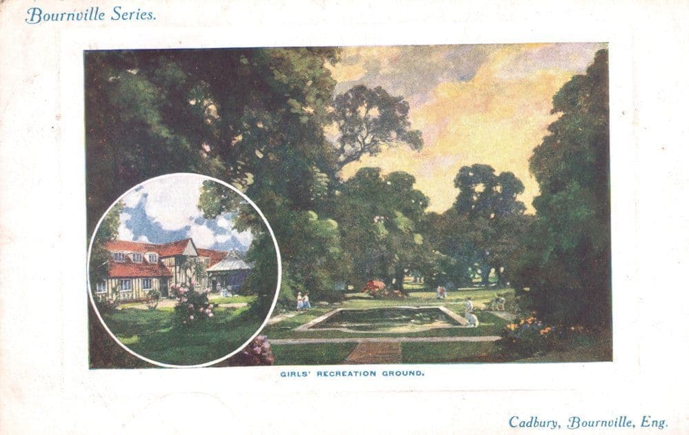 Girls Recreation Ground Bourneville Chocolate Old Postcard