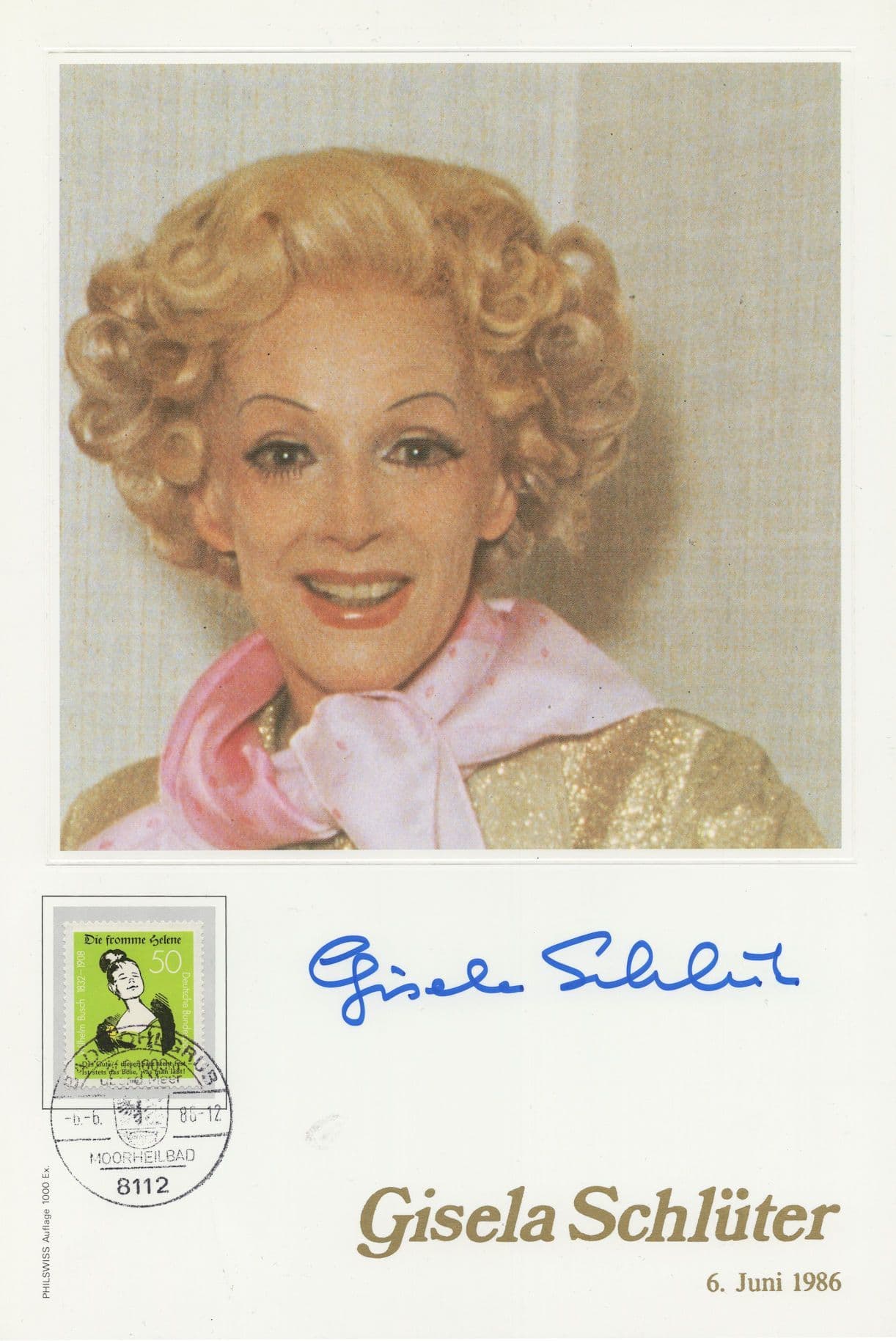 Gisela Schluter German Cabaret Hand Signed Large Photo