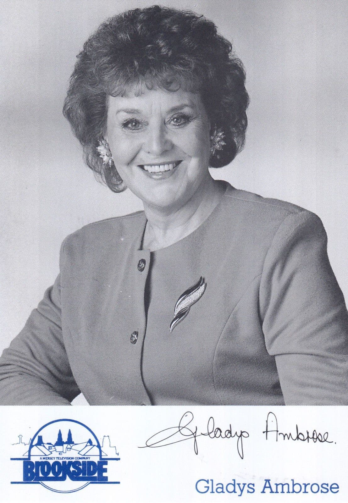Gladys Ambrose Printed But Hand Signed Apperance Brookside Cast Card Photo