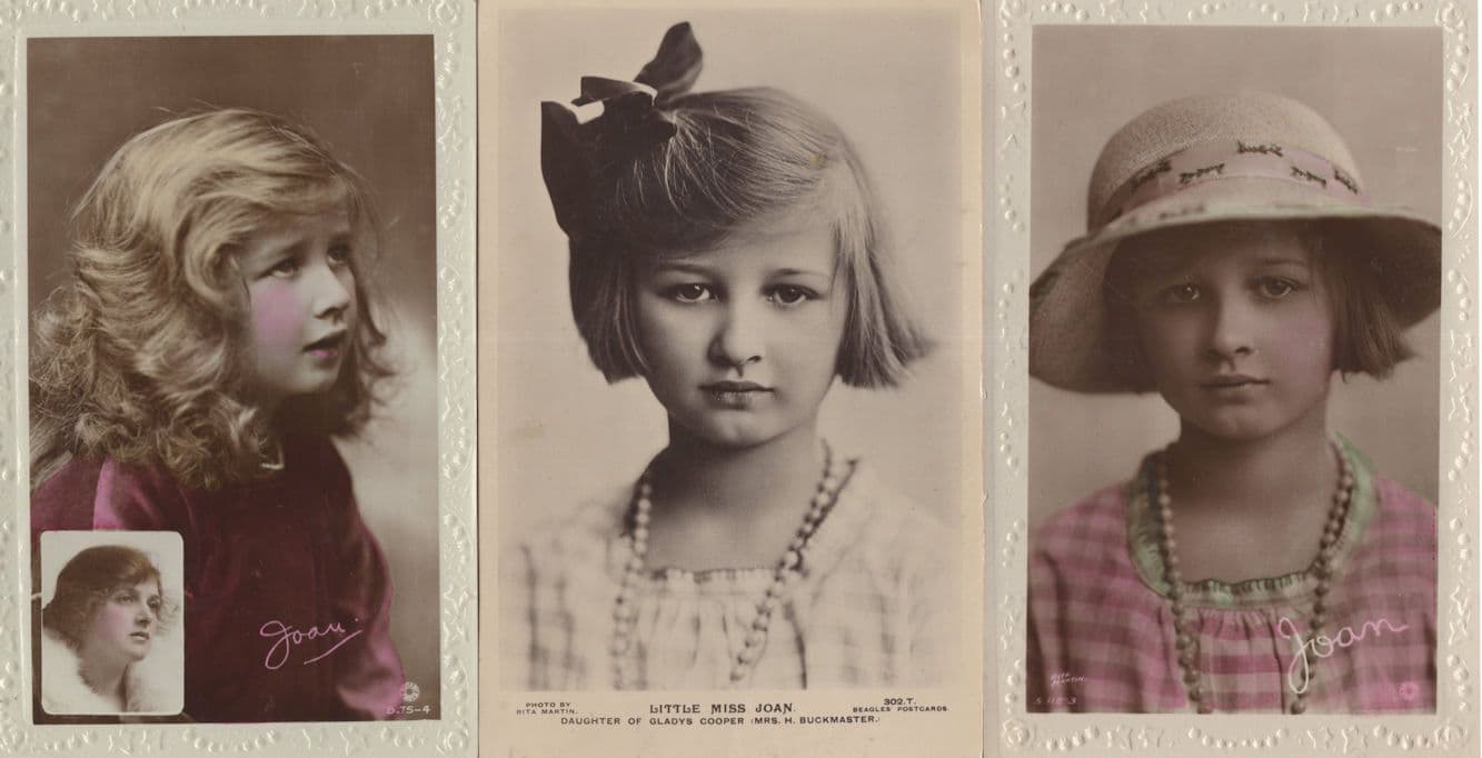 Gladys Cooper Daughter Joan 3x Real Photo Postcard s