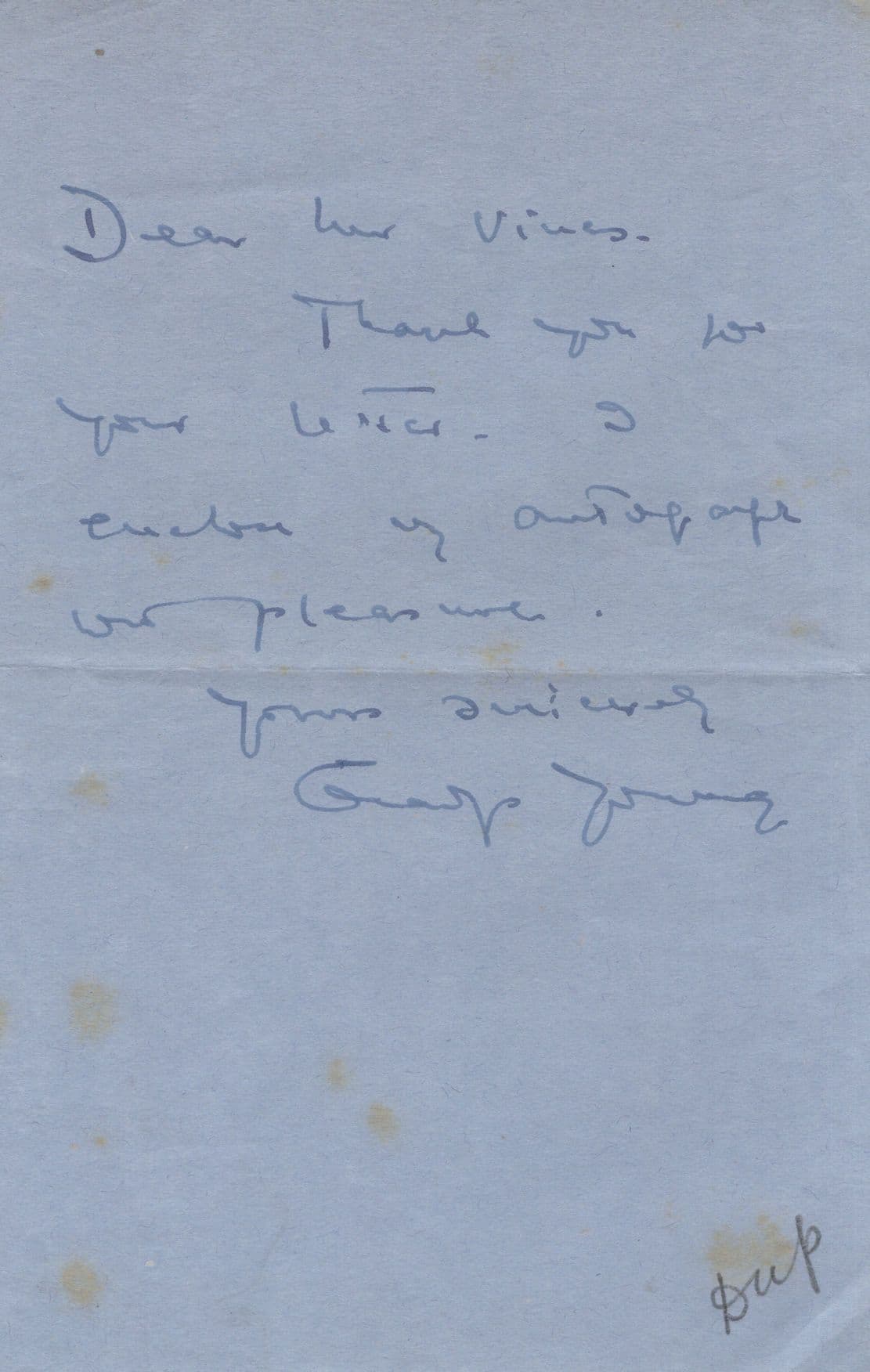 Gladys Young Film Actress Antique Hand Signed Letter