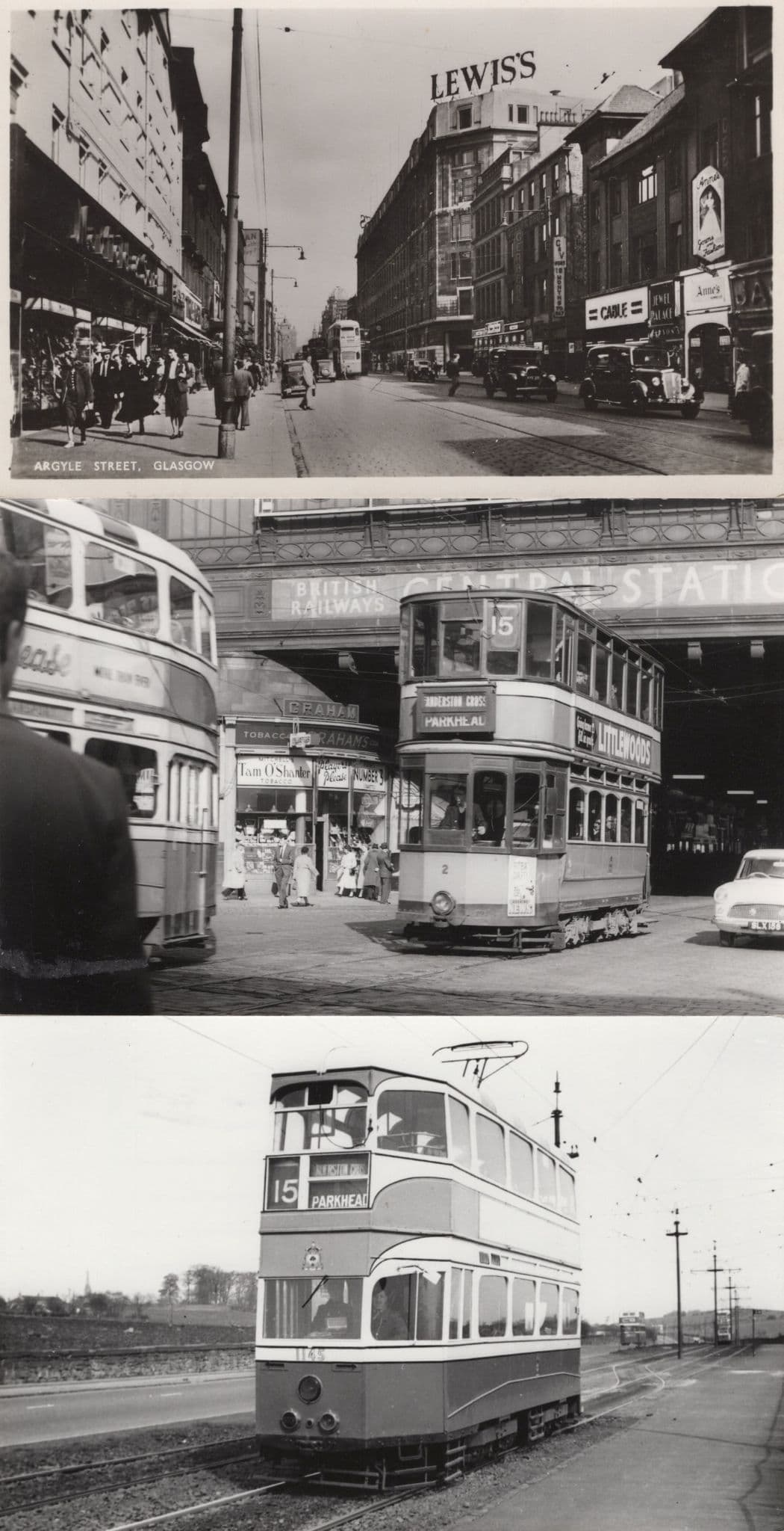 Glasgow Central Bus Station Parkhead Argyll Street 3x Postcard Photo s
