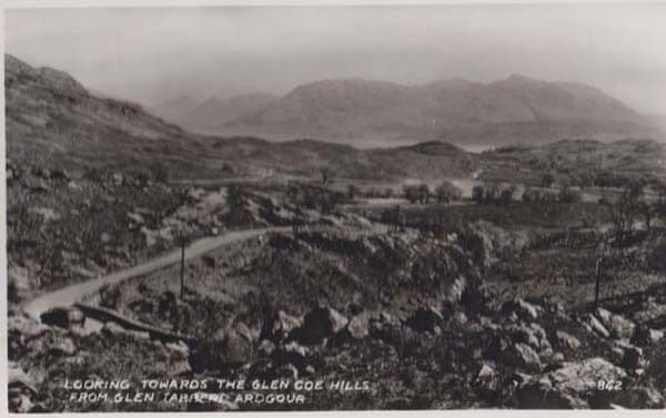 Glen Coe Hills from Tabbert Ardgour Real Photo Aerial Postcard
