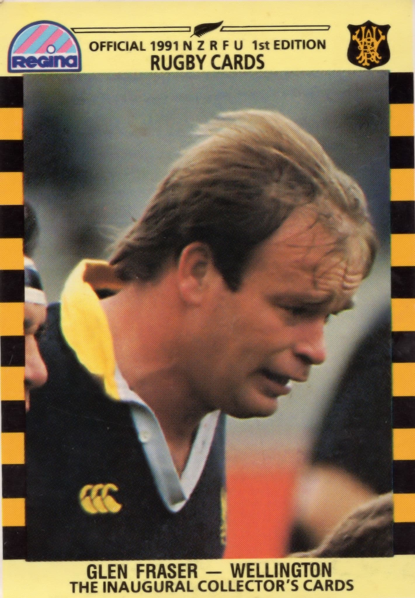 Glen Fraser Wellington NZ Rugby Team 1991 Hand Signed Card Photo