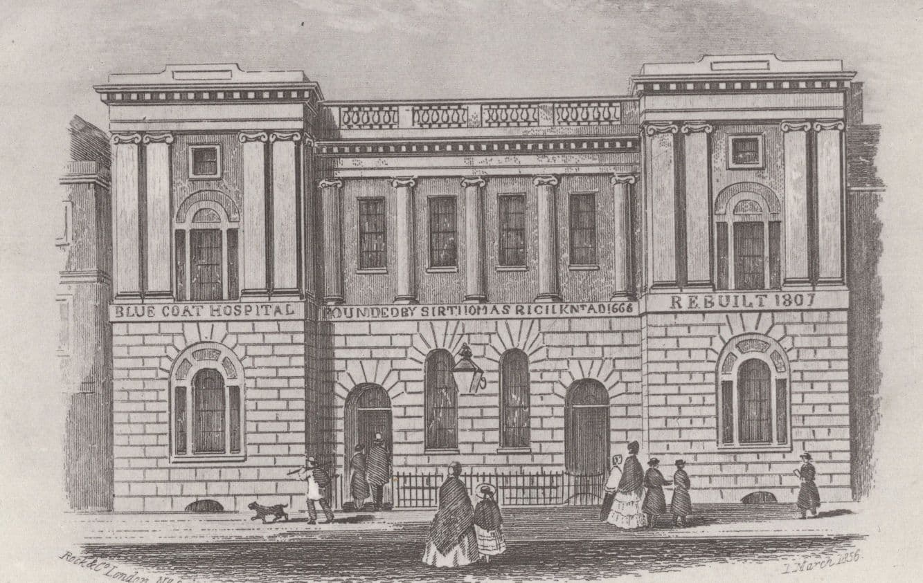 Gloucester Blue Coat School in 1856 Victorian Painting Postcard