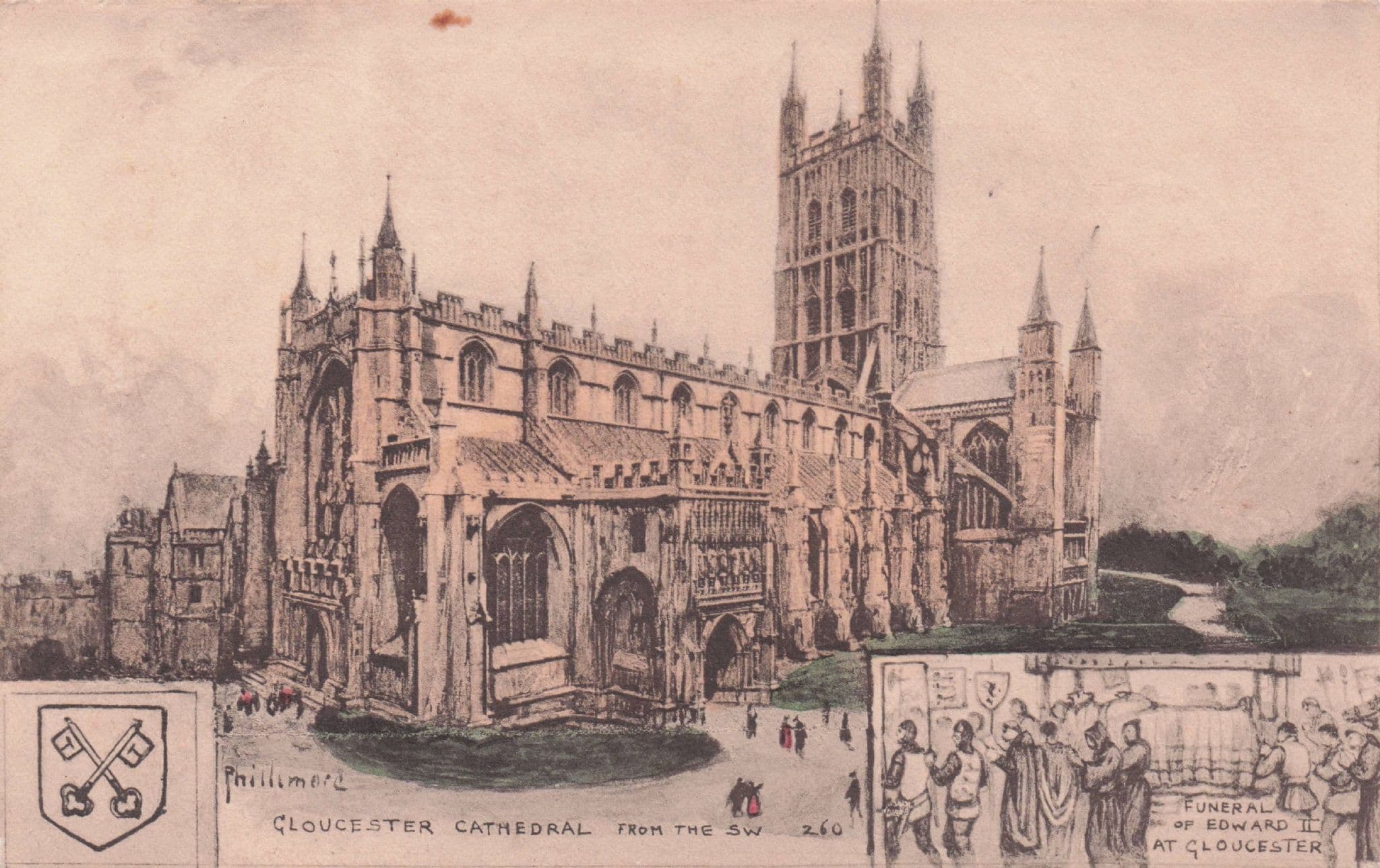 Gloucester Cathedral & Death Funeral of King Edward II Phillimore Postcard