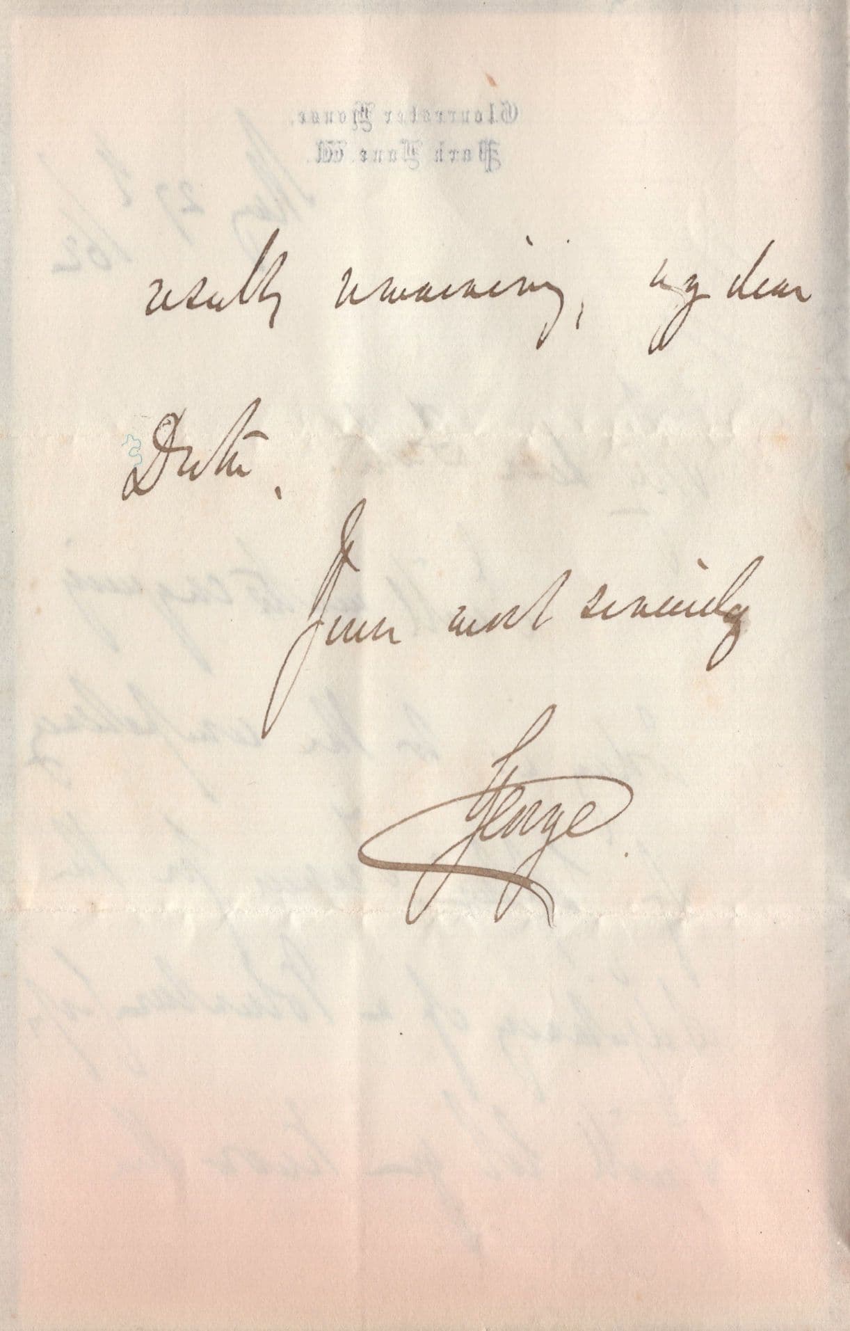 Gloucester House Park Lane Mayfair Victorian Duke Of Cambridge Signed Letter