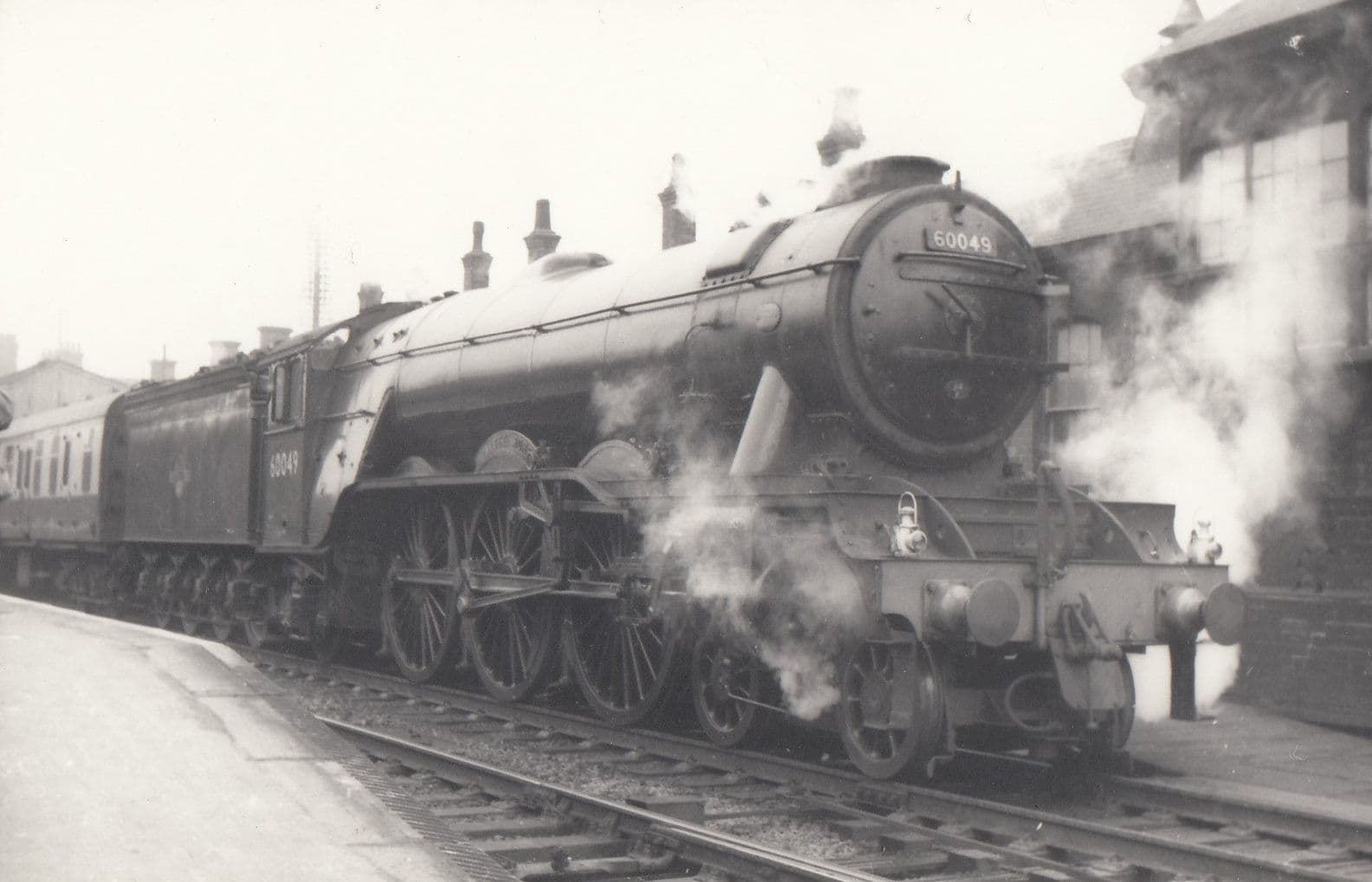 GNR A3 Pacific Class 4-6-2 60049 At Grantham Railway Station Train Real Photo