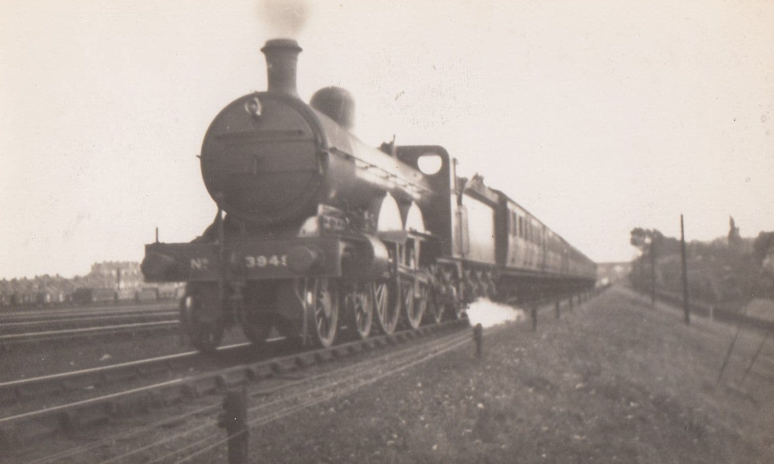 GNR Atlantic Class 4-4-2 No 3949 Vintage Real Photo Train Postcard