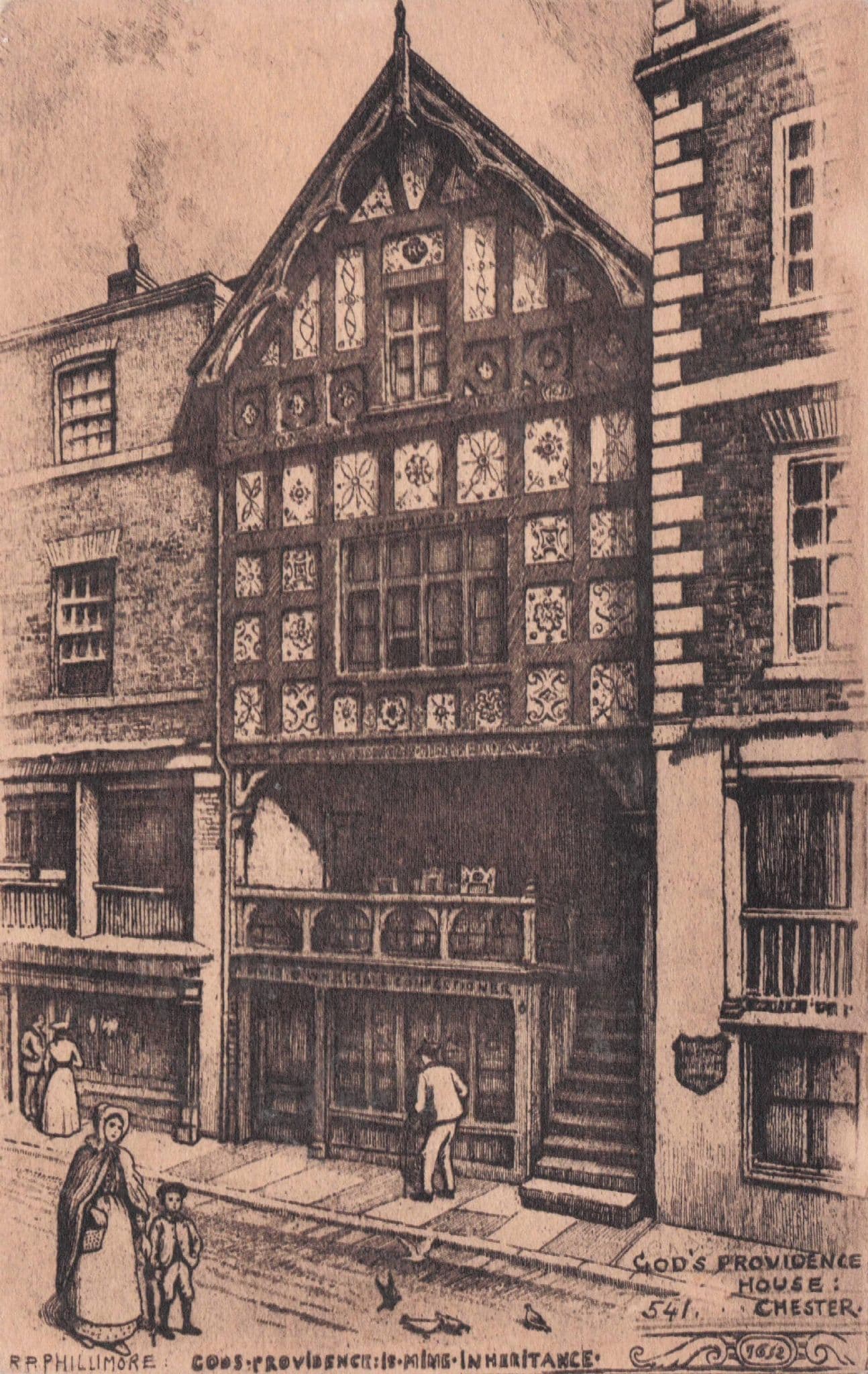 God's Providence House Chester Sweet Shop Old Phillimore Postcard