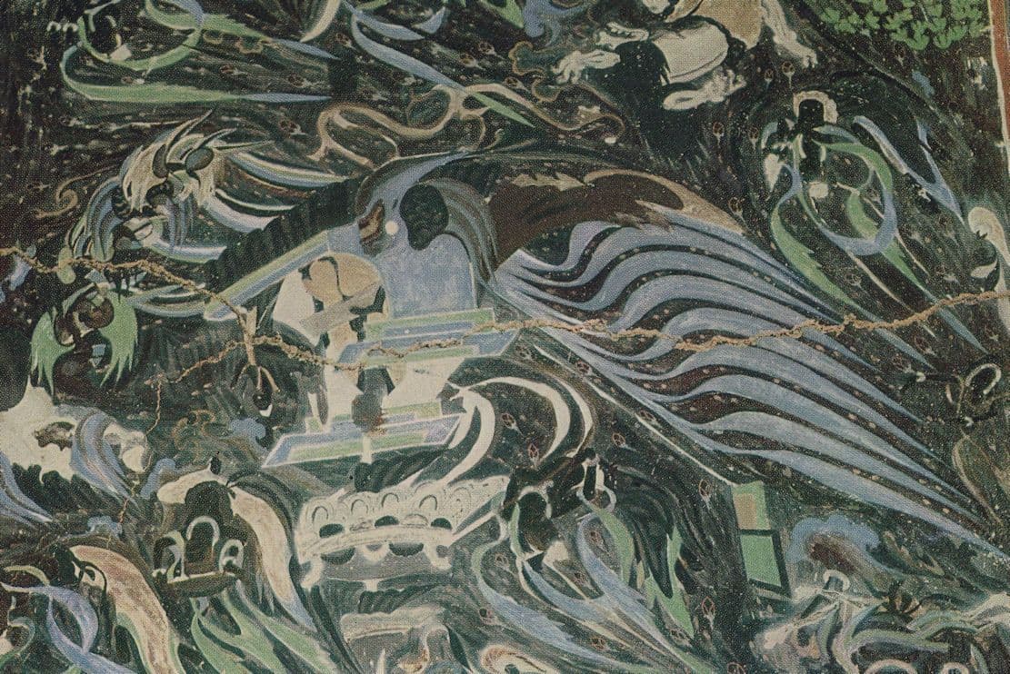 Goddess Of Seamen 3rd Dynasty Chinese Antique Cave Mural Postcard